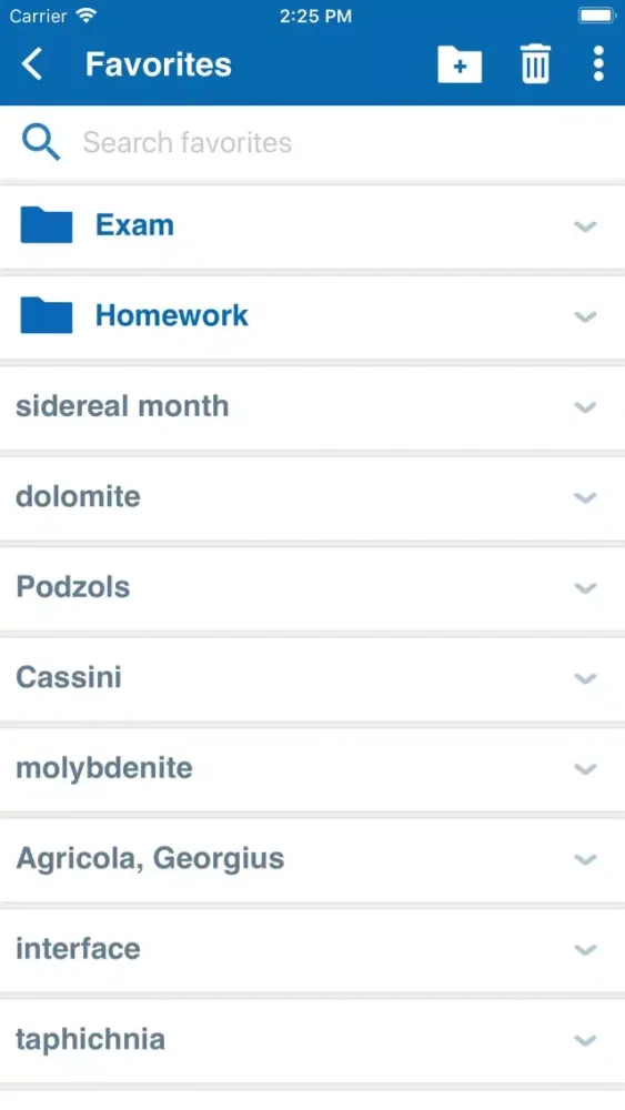 Captures d'écran de Oxford Dictionary of Geology