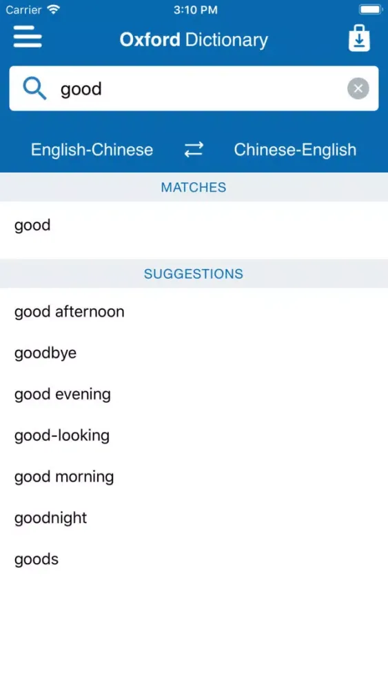 Screenshot di Oxford Chinese Mini Dictionary