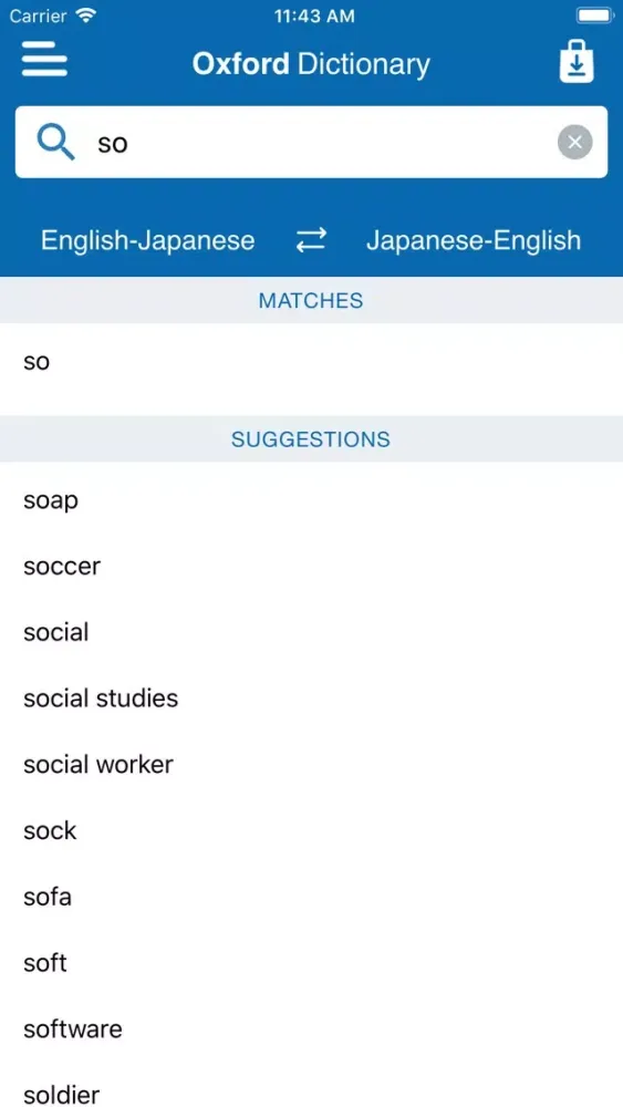 Oxford Japanese Mini Dict. Screenshots