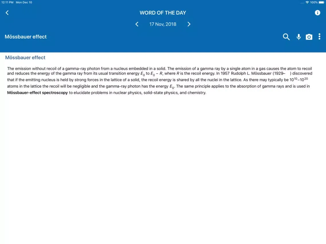 Скриншоты Oxford Dictionary of Physics iPad 