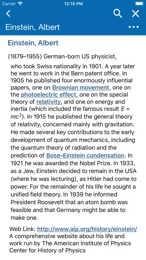 Скриншоты Oxford Dictionary of Physics