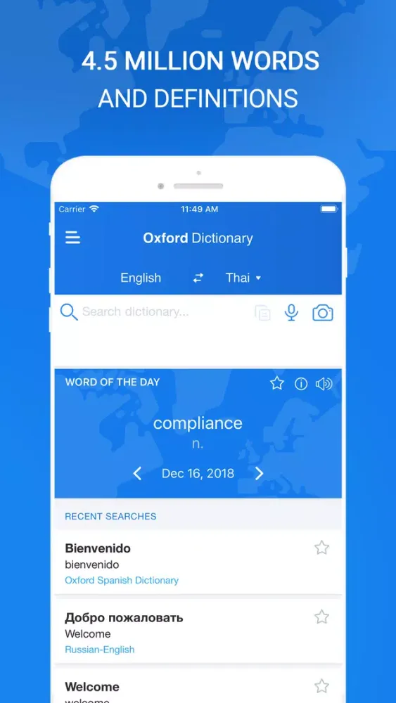 Ảnh chụp màn hình của Oxford Dictionary & Translator