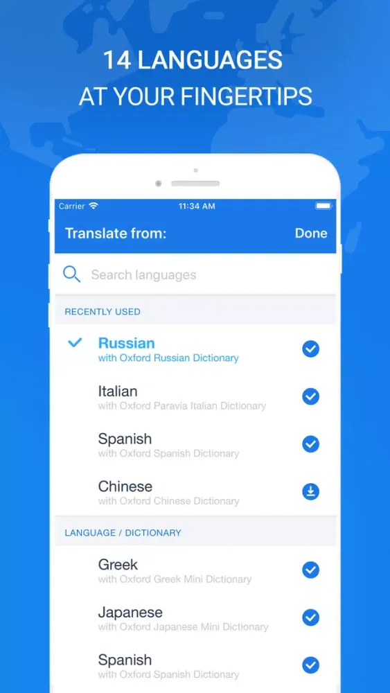 Ảnh chụp màn hình của Oxford Dictionary & Translator
