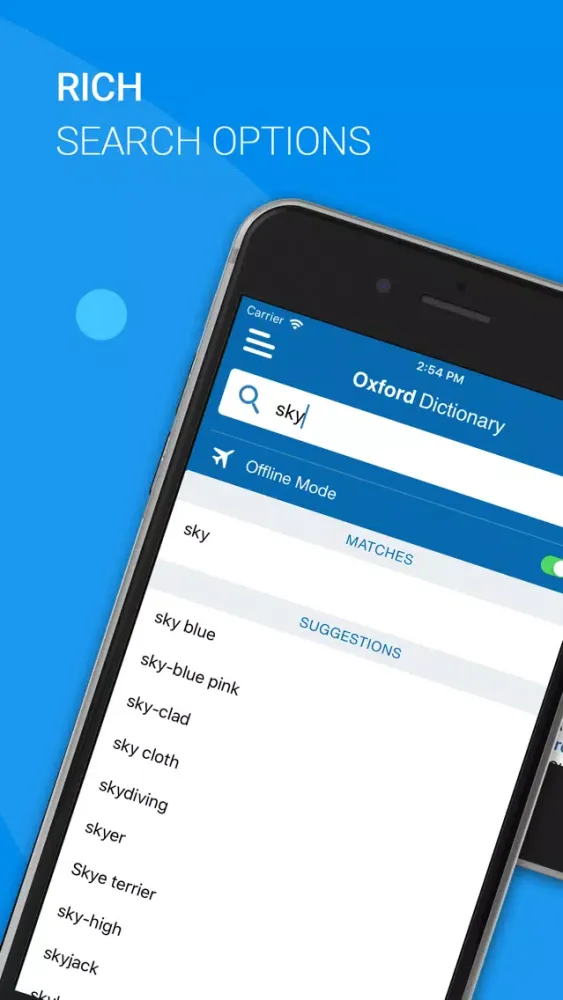 Capturas de tela do Oxford Urdu Dictionary 2018