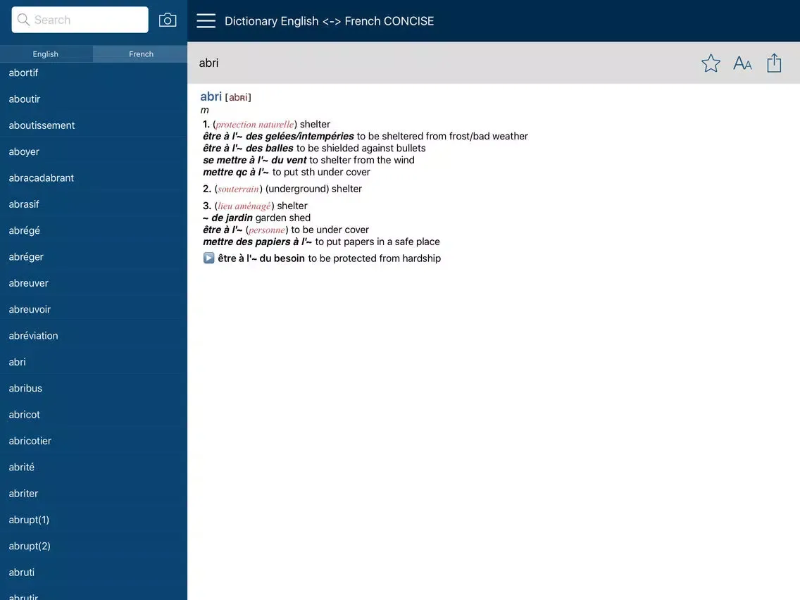 صور English <-> French CONCISE Dictionary iPad 