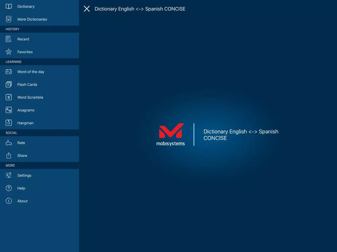 Скриншоты English <-> Spanish CONCISE Dictionary iPad 