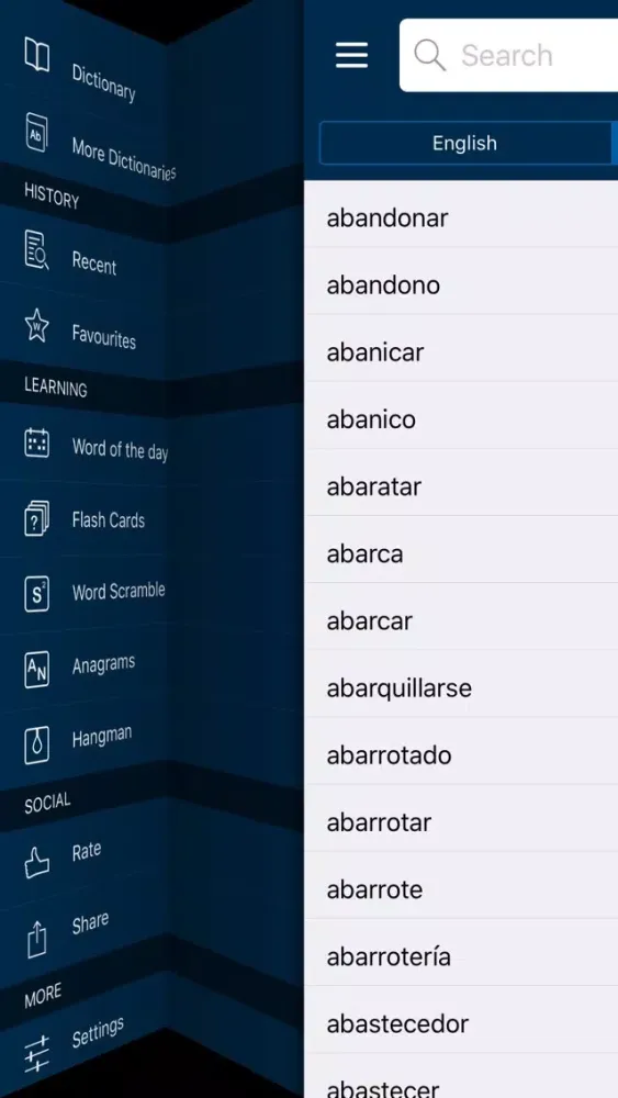 Скриншоты English <-> Spanish CONCISE Dictionary