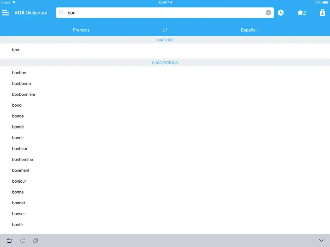 VOX French<>Spanish iPad 應用截圖