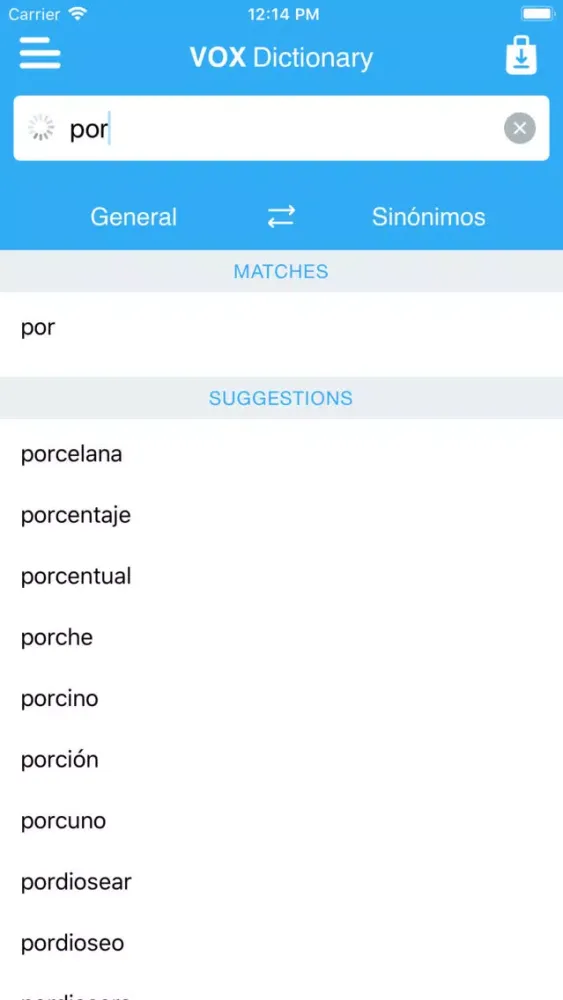 Captures d'écran de VOX General Spanish