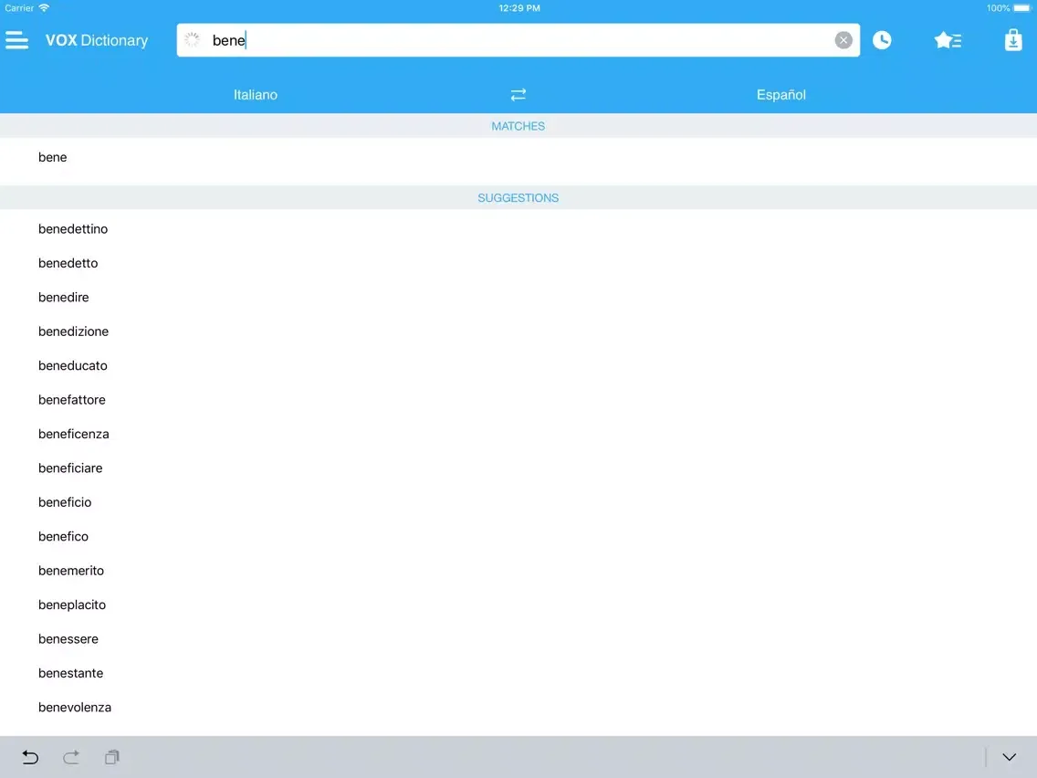 Capturas de tela do VOX Italian<>Spanish iPad 