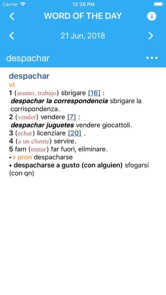 Capturas de tela do VOX Italian<>Spanish