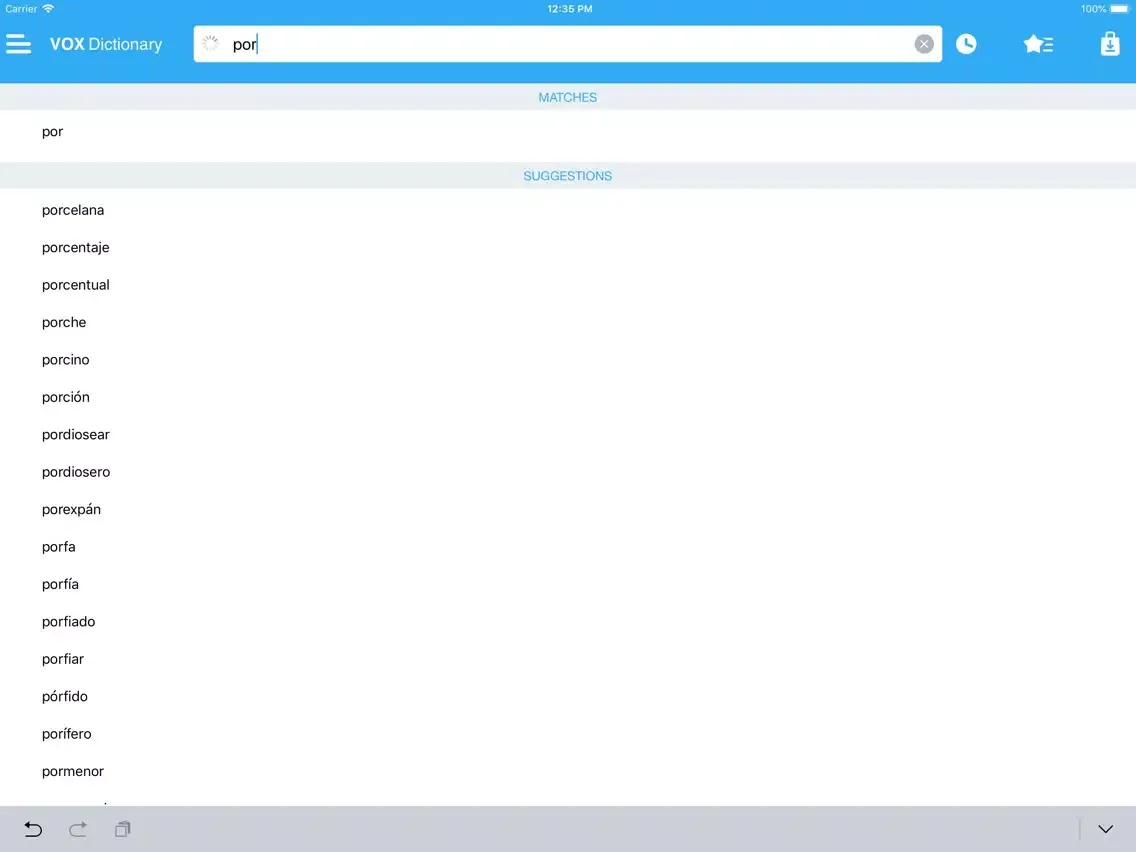 VOX Spanish Dictionary iPad  স্ক্রিনশট