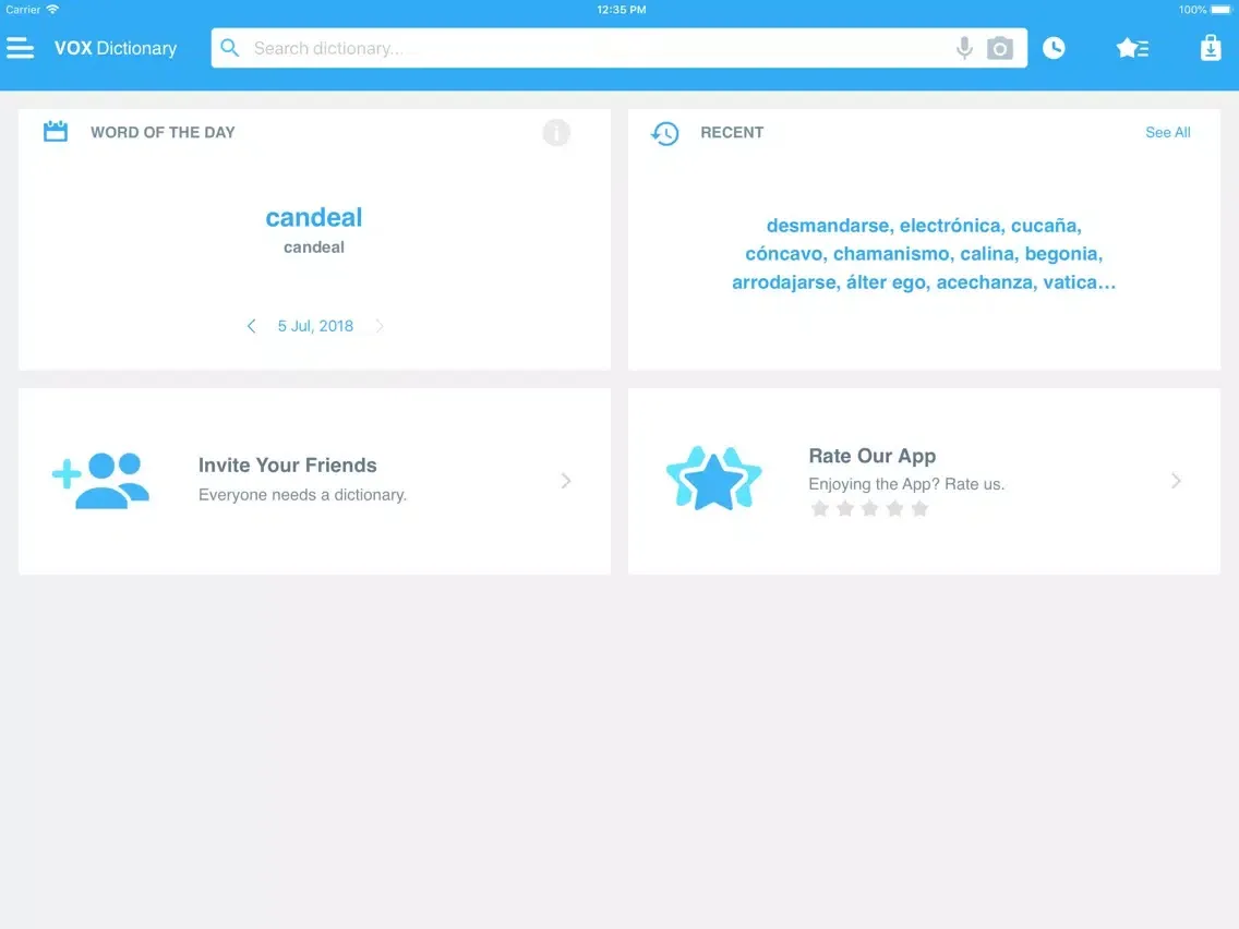VOX Spanish Dictionary iPad  স্ক্রিনশট