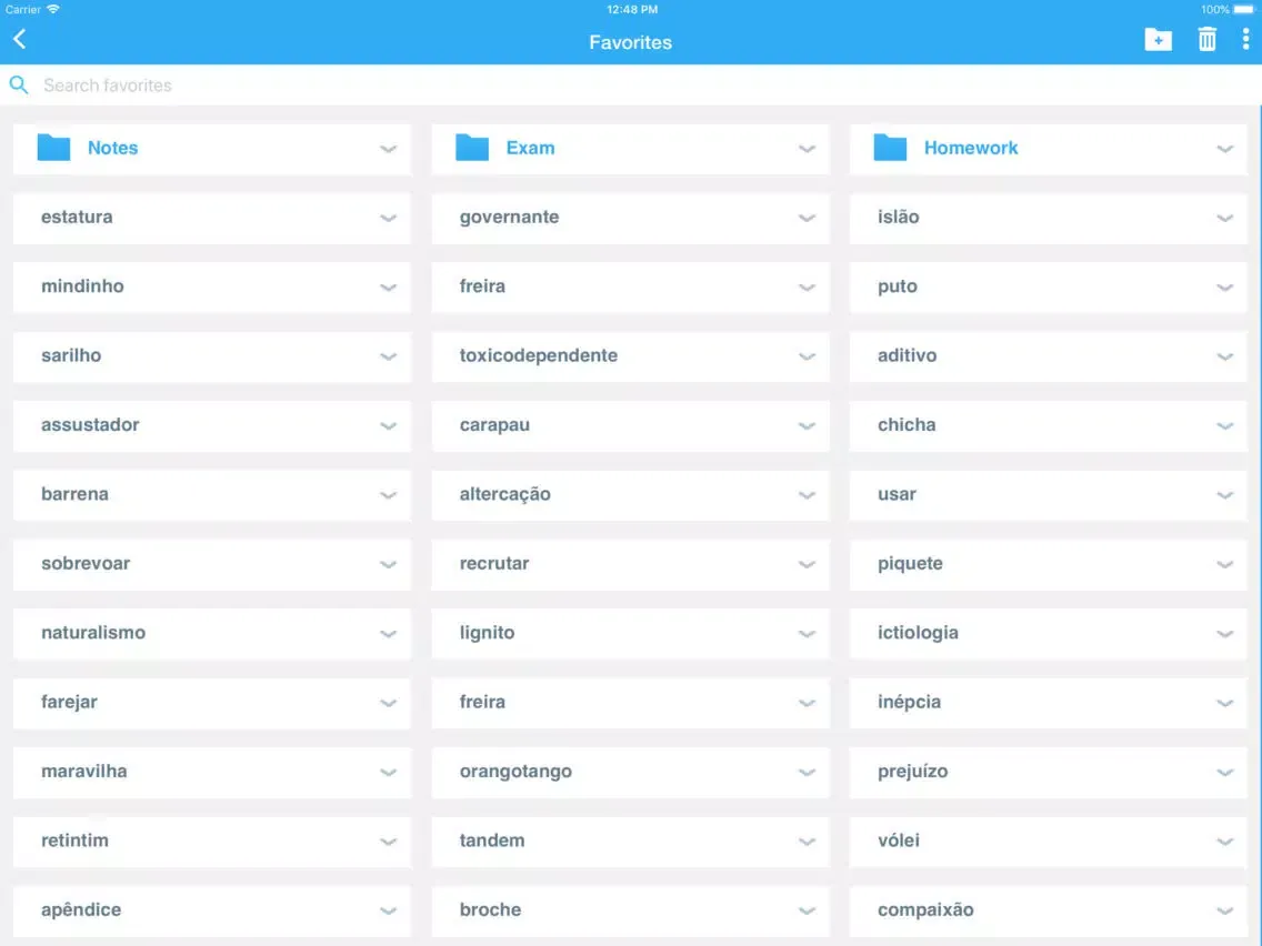 Capturas de tela do VOX Portuguese<>Spanish iPad 