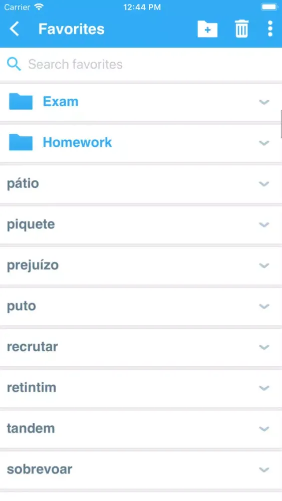 Capturas de tela do VOX Portuguese<>Spanish