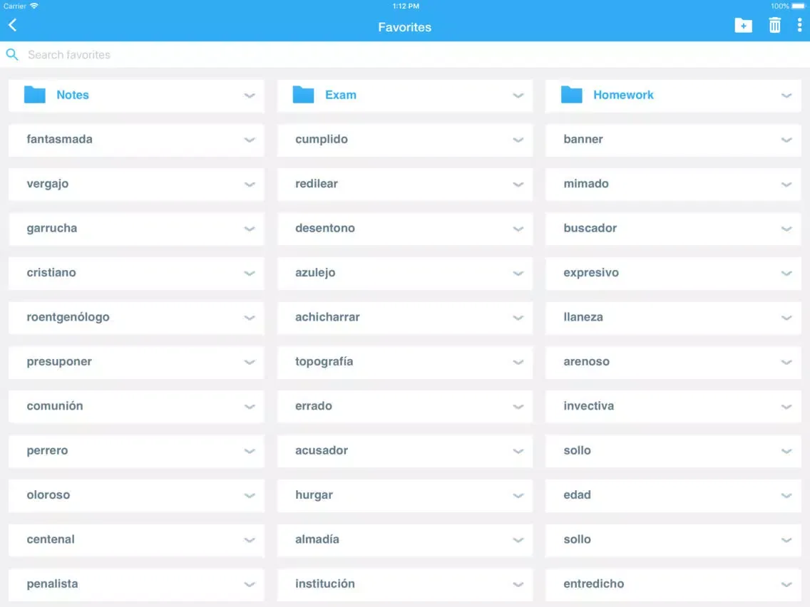Zrzuty ekranu VOX Spanish Language Thesaurus iPad 