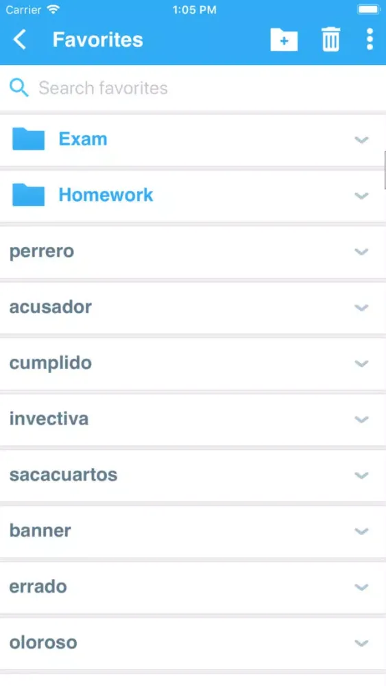 Zrzuty ekranu VOX Spanish Language Thesaurus