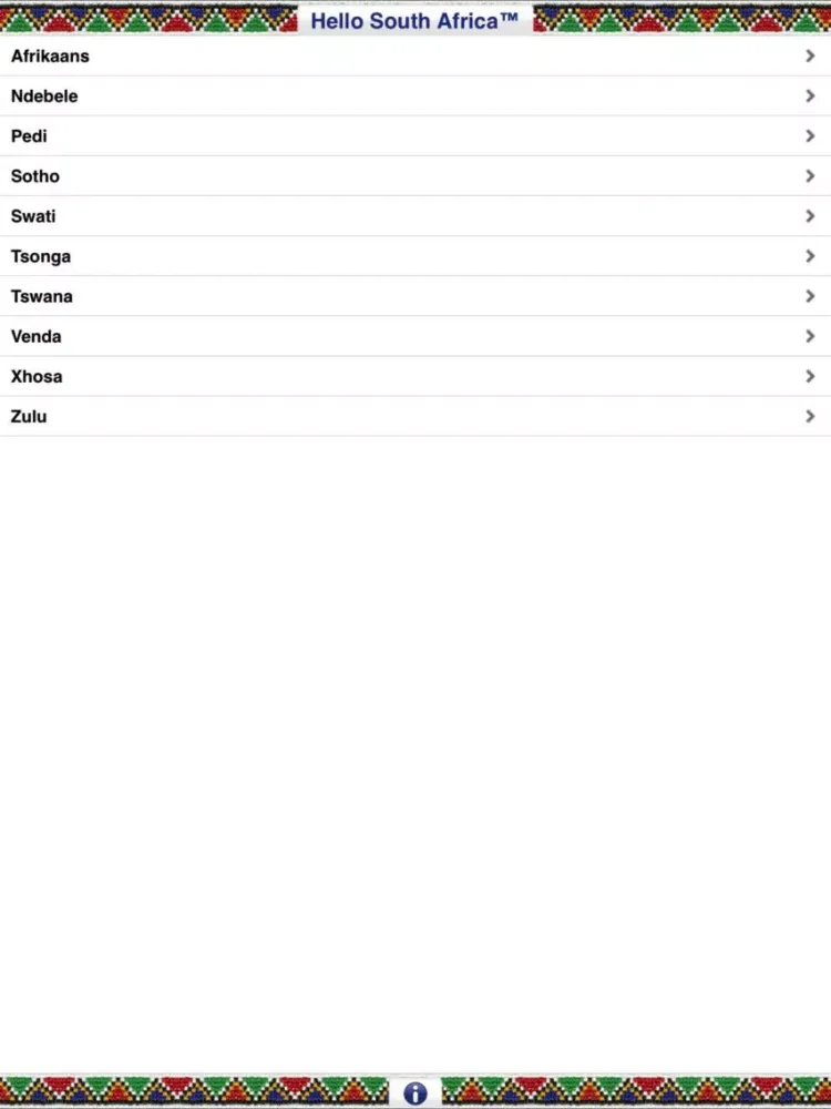 Hello South Africa Phrasebook iPad  Screenshots