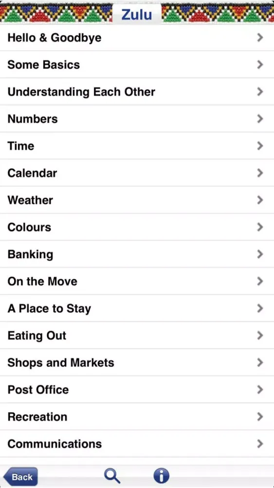 Hello South Africa Phrasebook Screenshots