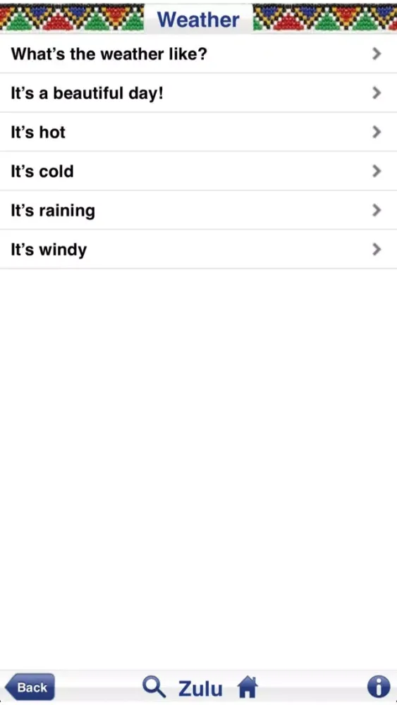 Hello South Africa Phrasebook Screenshots