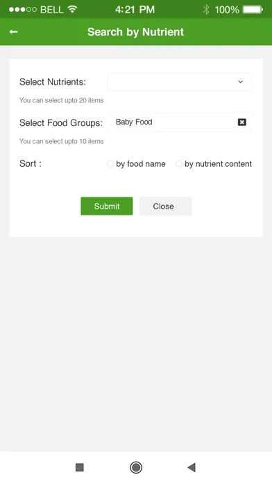 ภาพหน้าจอของ Nutrition Facts and Diet Plans