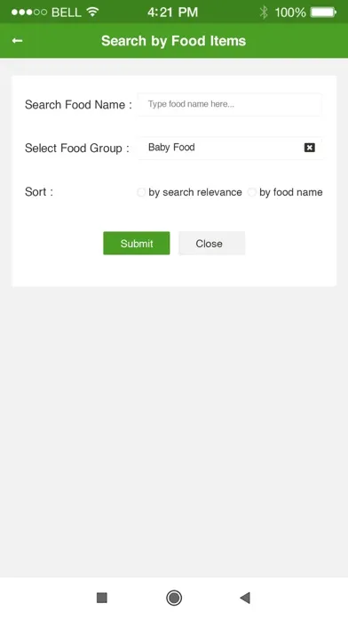 ภาพหน้าจอของ Nutrition Facts and Diet Plans