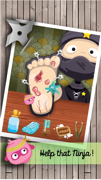 Zrzuty ekranu ` Baby Ninja Little Foot Doctor ` run health surgery makeover, kids games