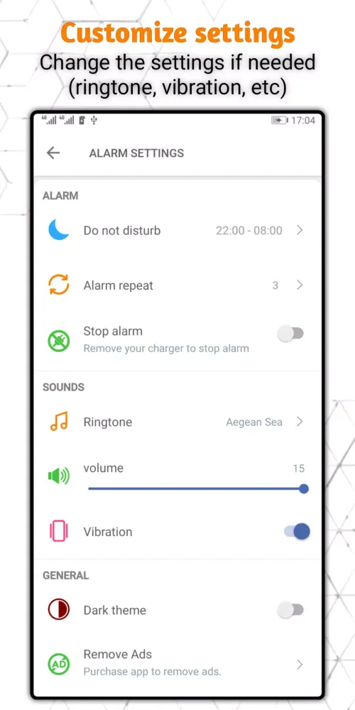 Battery 100% Alarm Screenshots