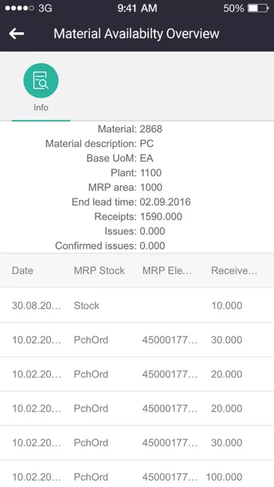 Inventory Status سکرین شاٹس