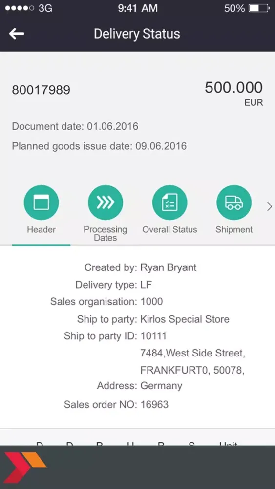 Delivery Status应用截图