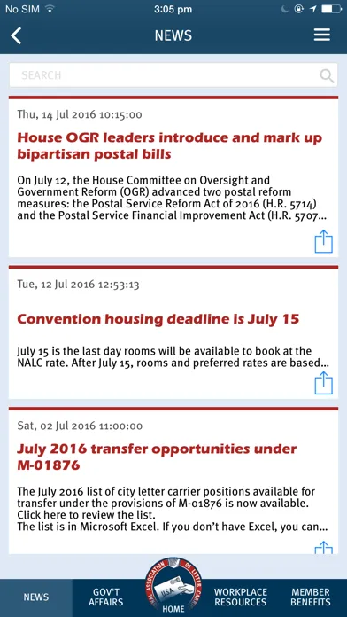 Tangkapan layar NALC Member App
