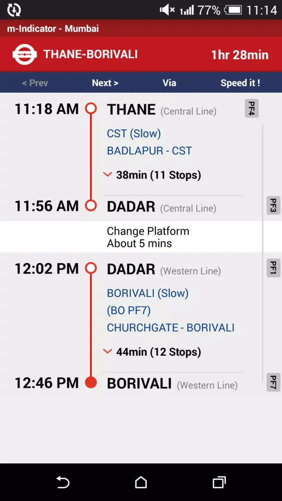m-Indicator: Mumbai Local Screenshots