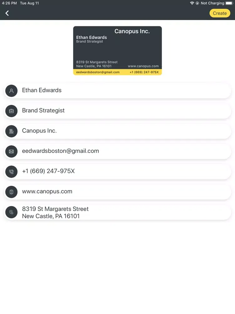 Business Card Reader - Scanner iPad  Screenshots