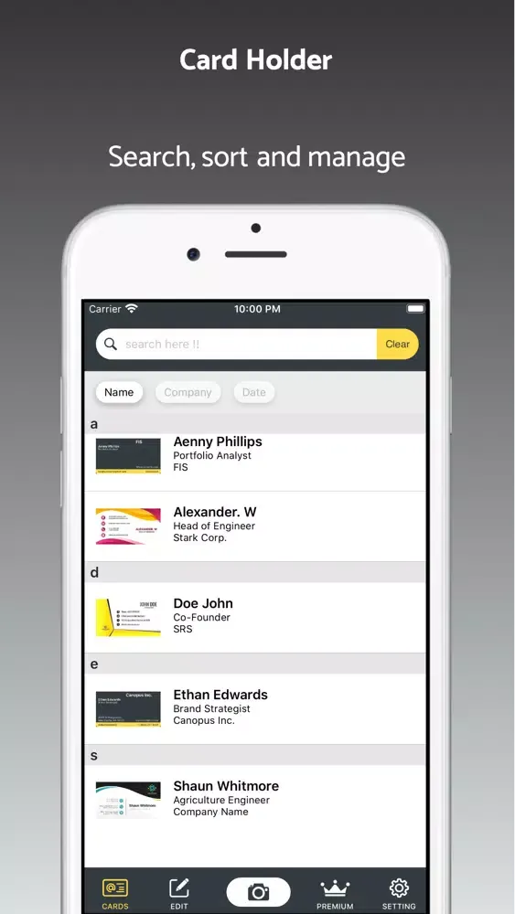 Business Card Reader - Scanner Screenshots
