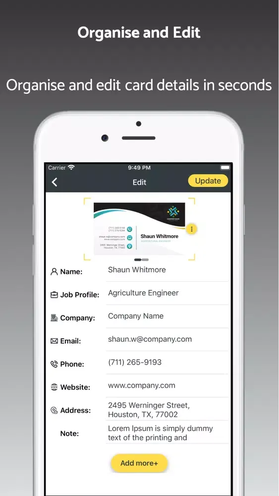 Business Card Reader - Scanner Screenshots