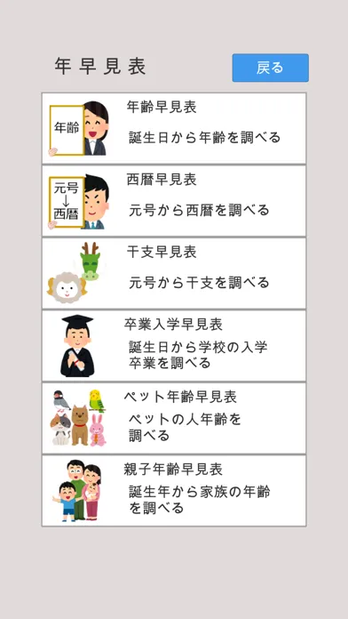 年齢早見表／生活に役立つ計算アプリ应用截图