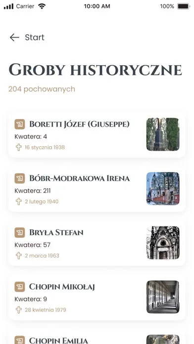 Zrzuty ekranu Stare Powązki