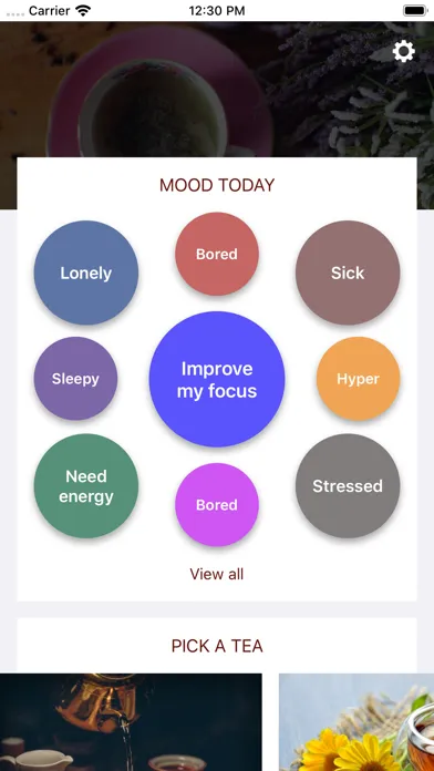Capturas de tela do Moody Tea
