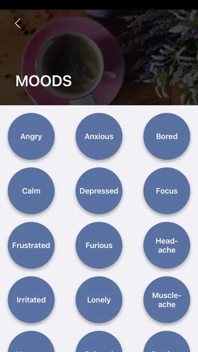 Capturas de tela do Moody Tea