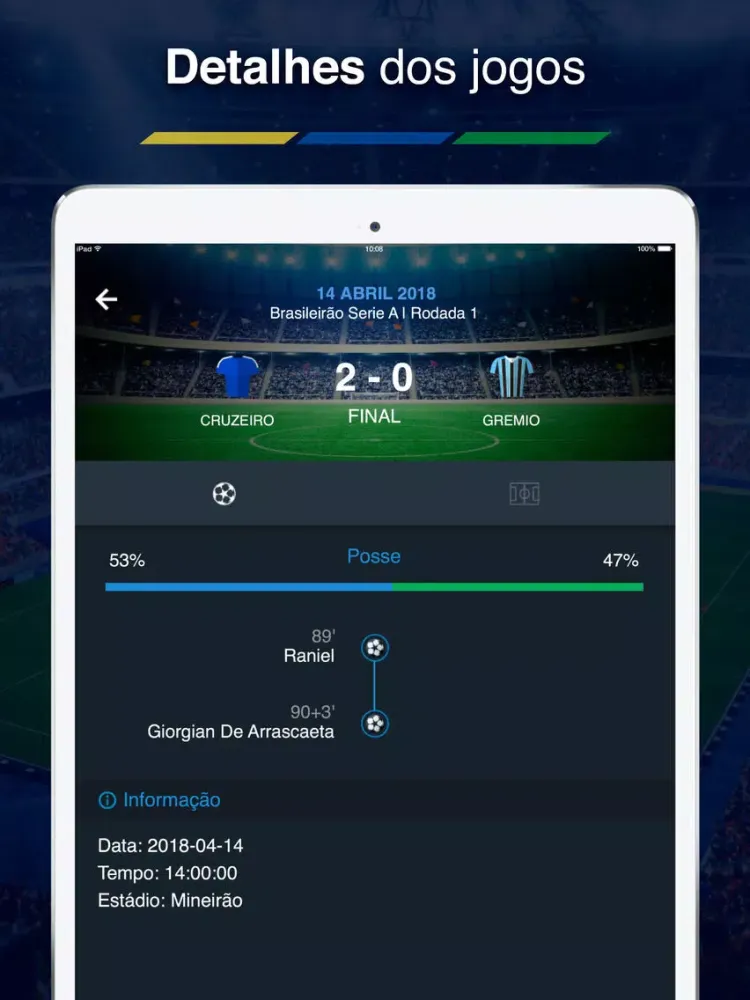 Futebol Brasileiro Resultados iPad  Screenshots