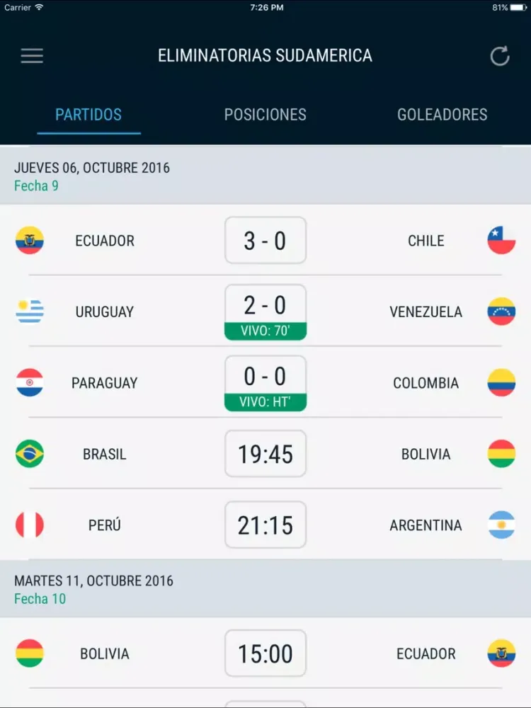 Captures d'écran de Eliminatorias Sudamericanas PRO iPad 