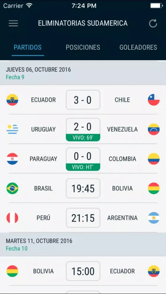 Captures d'écran de Eliminatorias Sudamericanas PRO