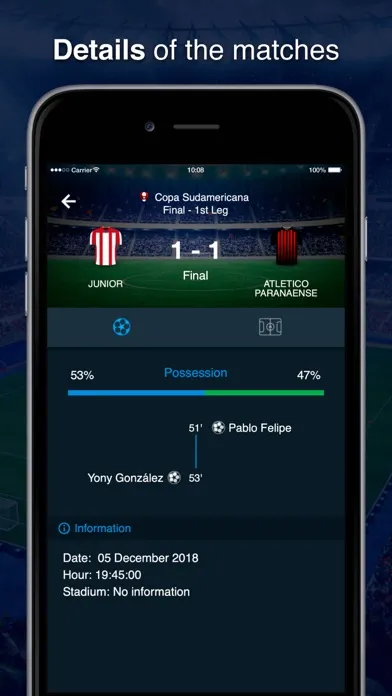 Скриншоты Scores Southamerican soccer