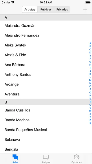 Capturas de tela do Walla Chat - Música Latina