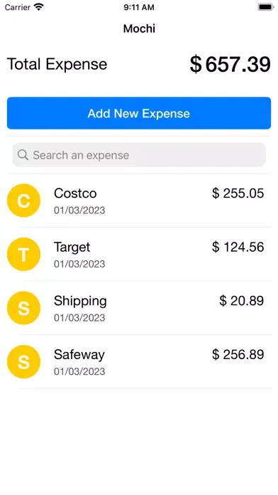 Скриншоты Mochi Receipts