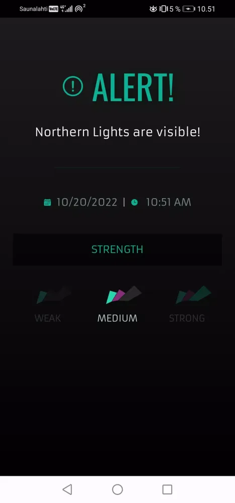 Northern Lights Alert Screenshots