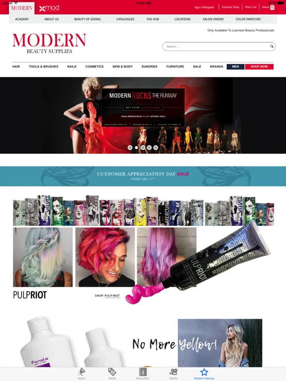 Modern Beauty Supplies Mobile iPad  Screenshots