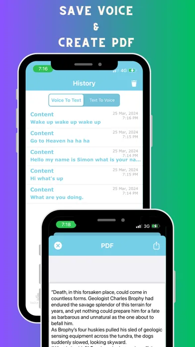 Tangkapan skrin Voice notebook speech to text
