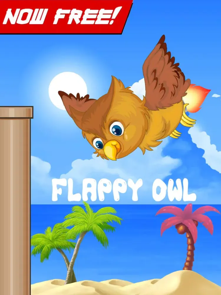 Cute Owl flappy rocket tiny bird - Tap flap flap and fly bird game iPad  Screenshots