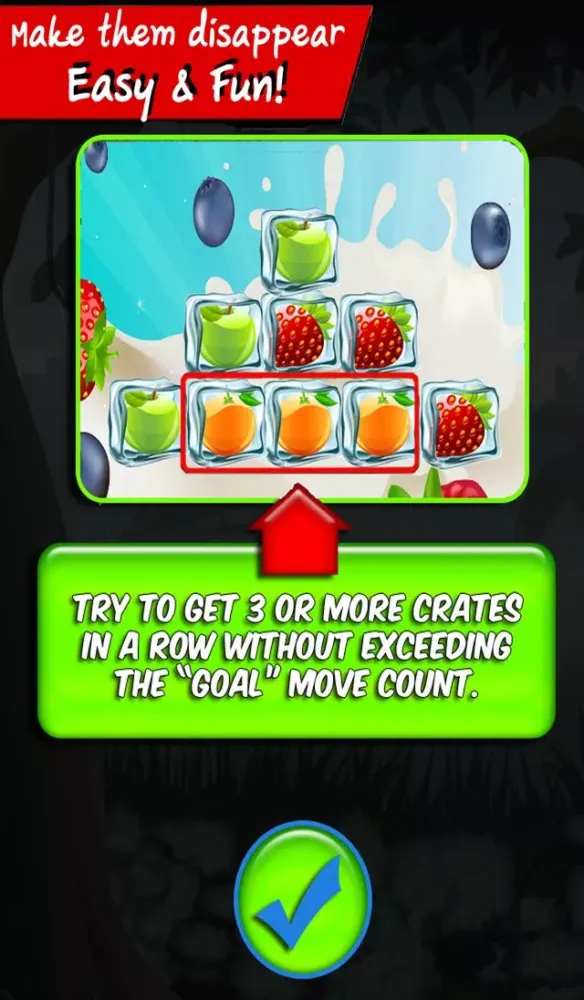 Captures d'écran de Ice Fruits Puzzle - Match block burst crazy swipe fruit smash game
